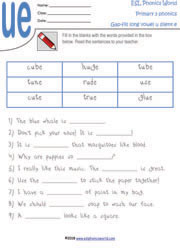 long-u-silent-e-gap-fill-worksheet